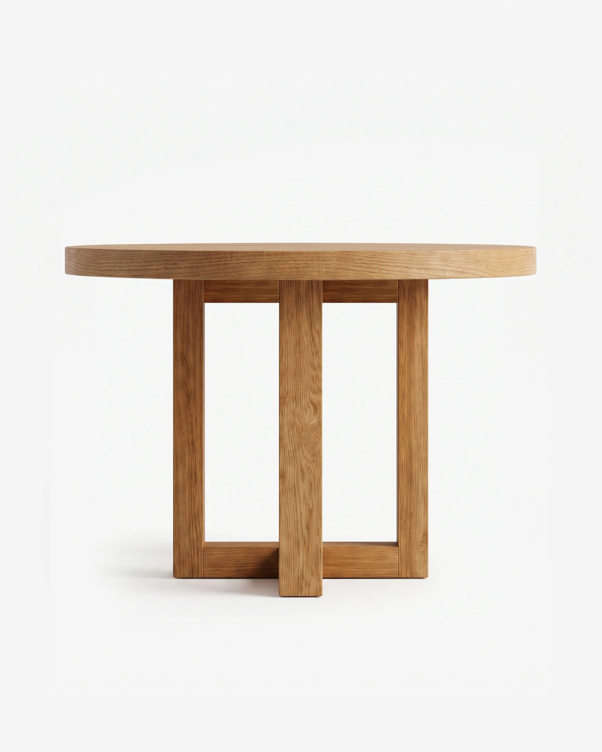 Mesa de comedor redonda de roble Zahara