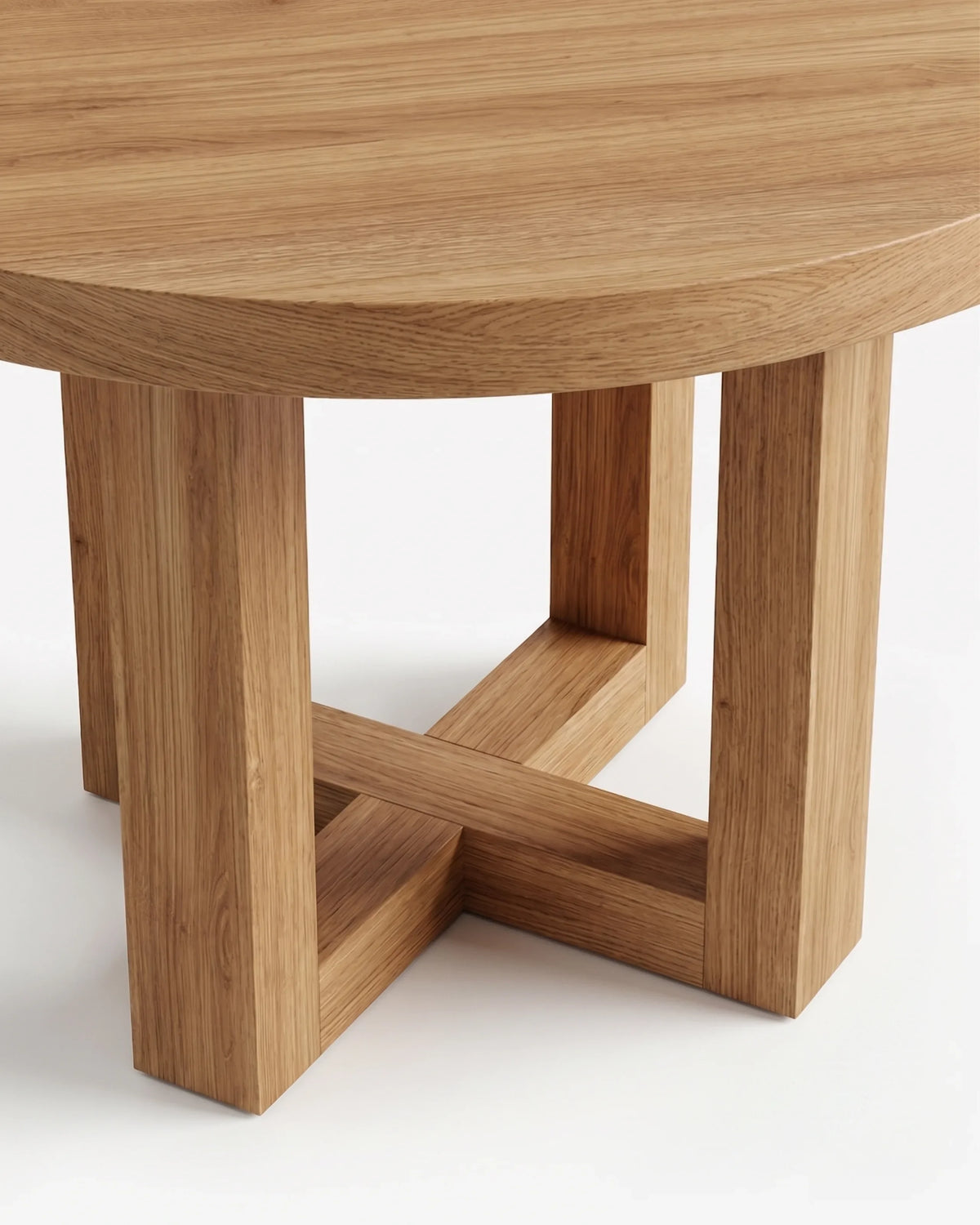 Mesa de comedor redonda de roble Zahara