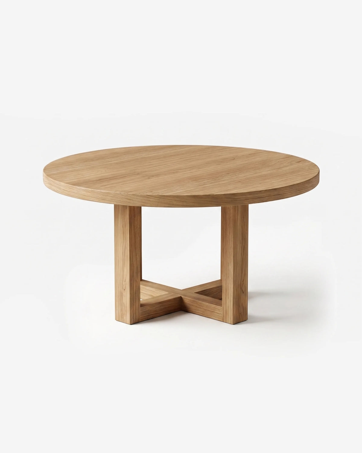 Mesa de comedor redonda de roble Zahara