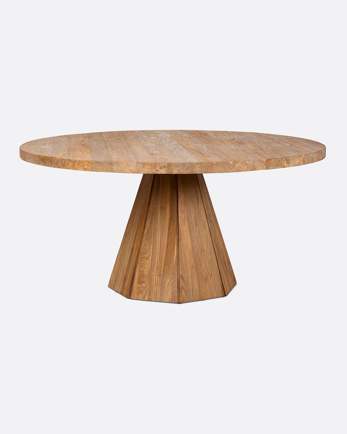 Mesa de comedor redonda de teca reciclada Bolonia
