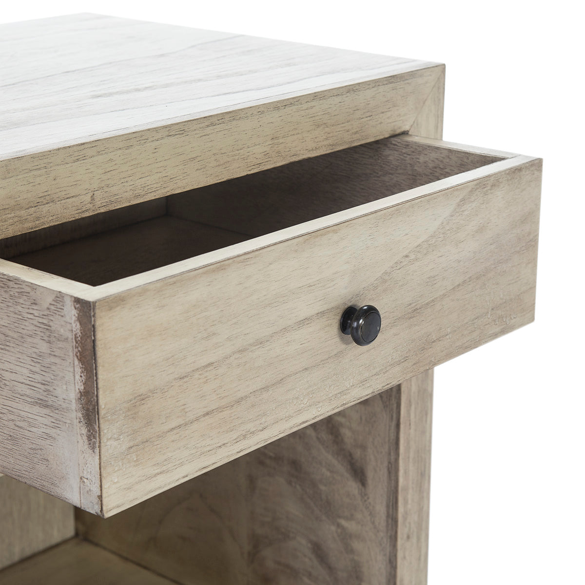 Mesita de noche de madera Adelfia