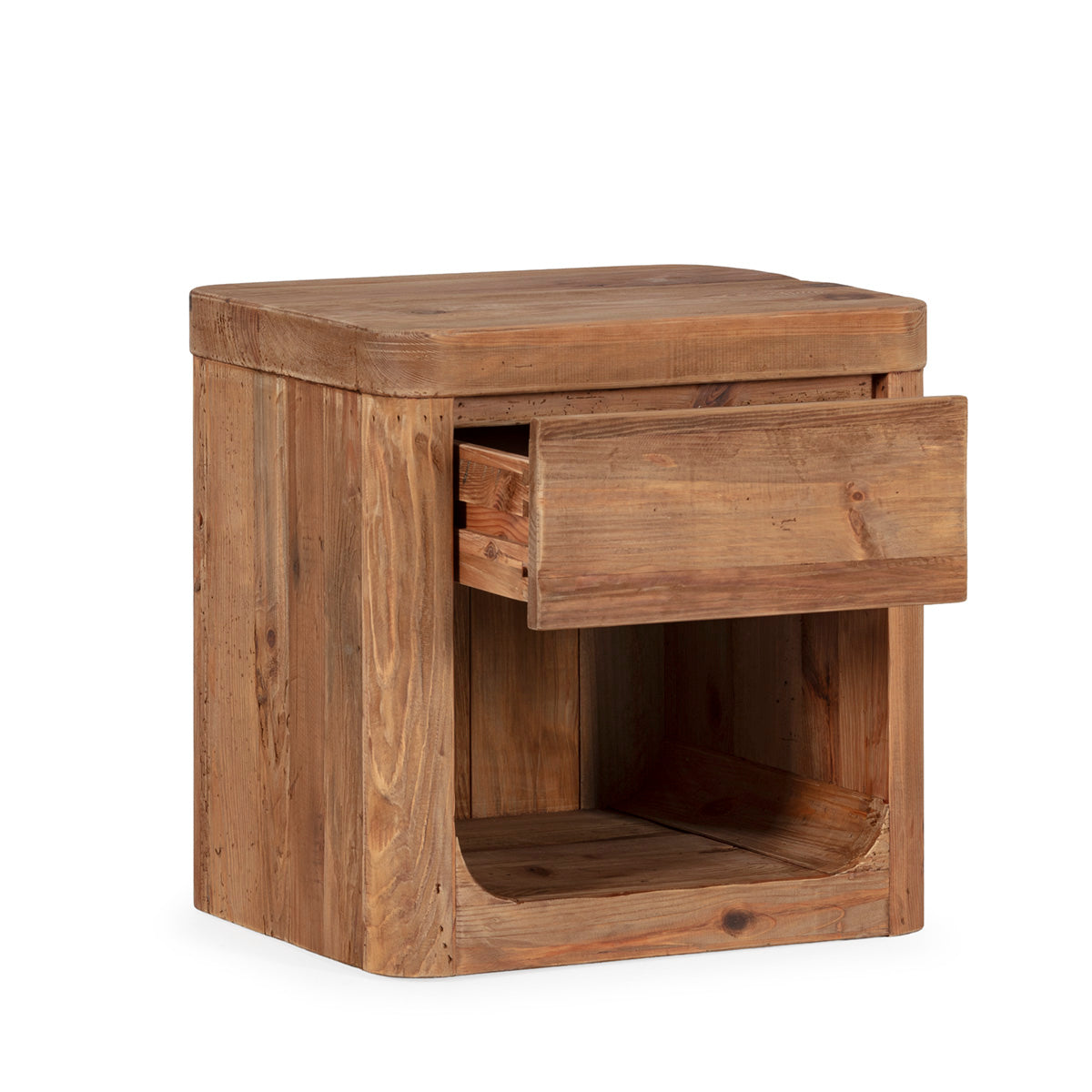 Mesita de noche de madera de pino recuperado Almuñécar