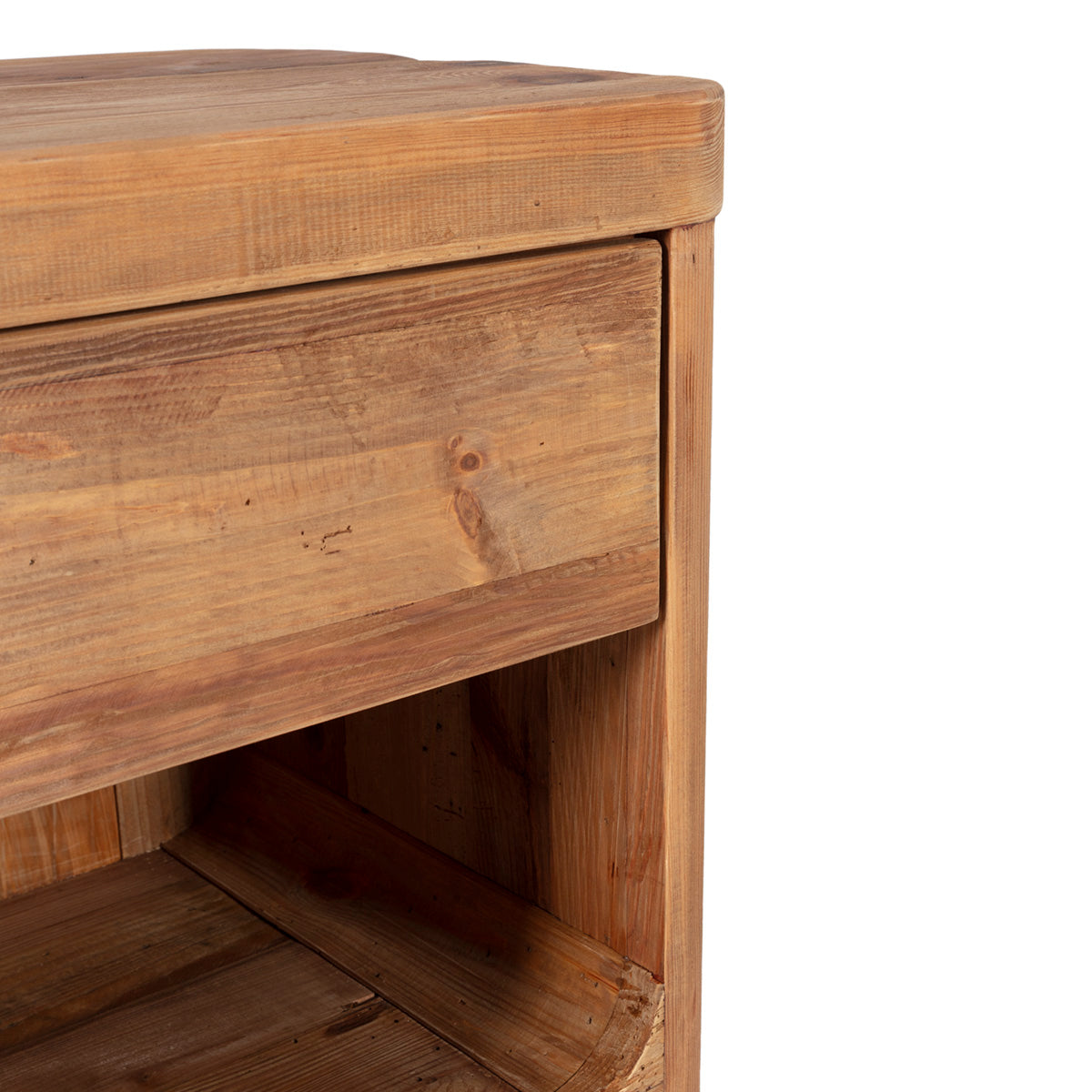 Mesita de noche de madera de pino recuperado Almuñécar