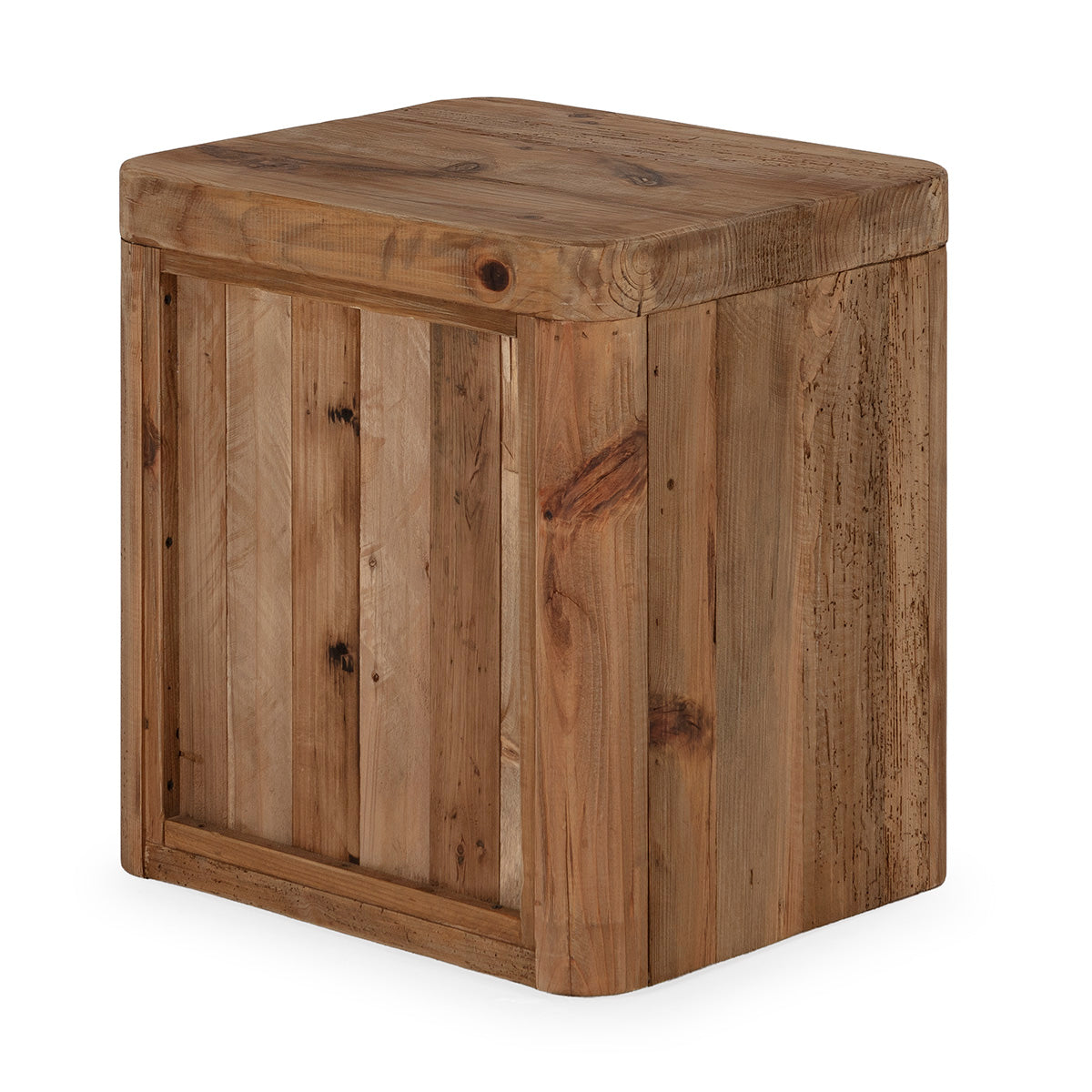 Mesita de noche de madera de pino recuperado Novelda