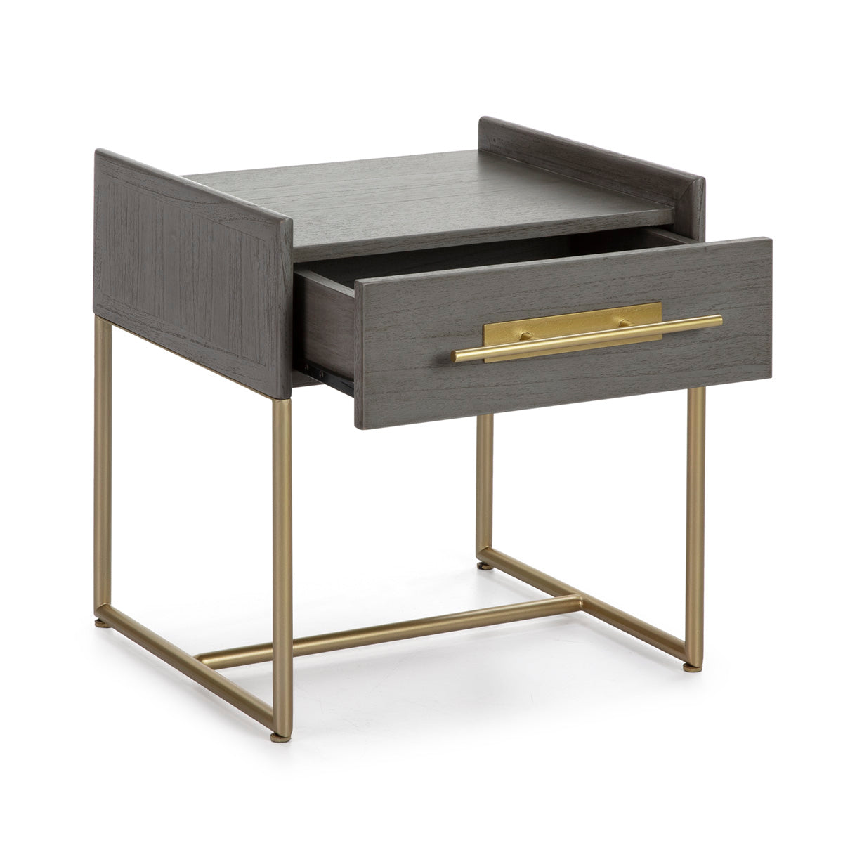 Mesita de noche de madera y metal Segrate