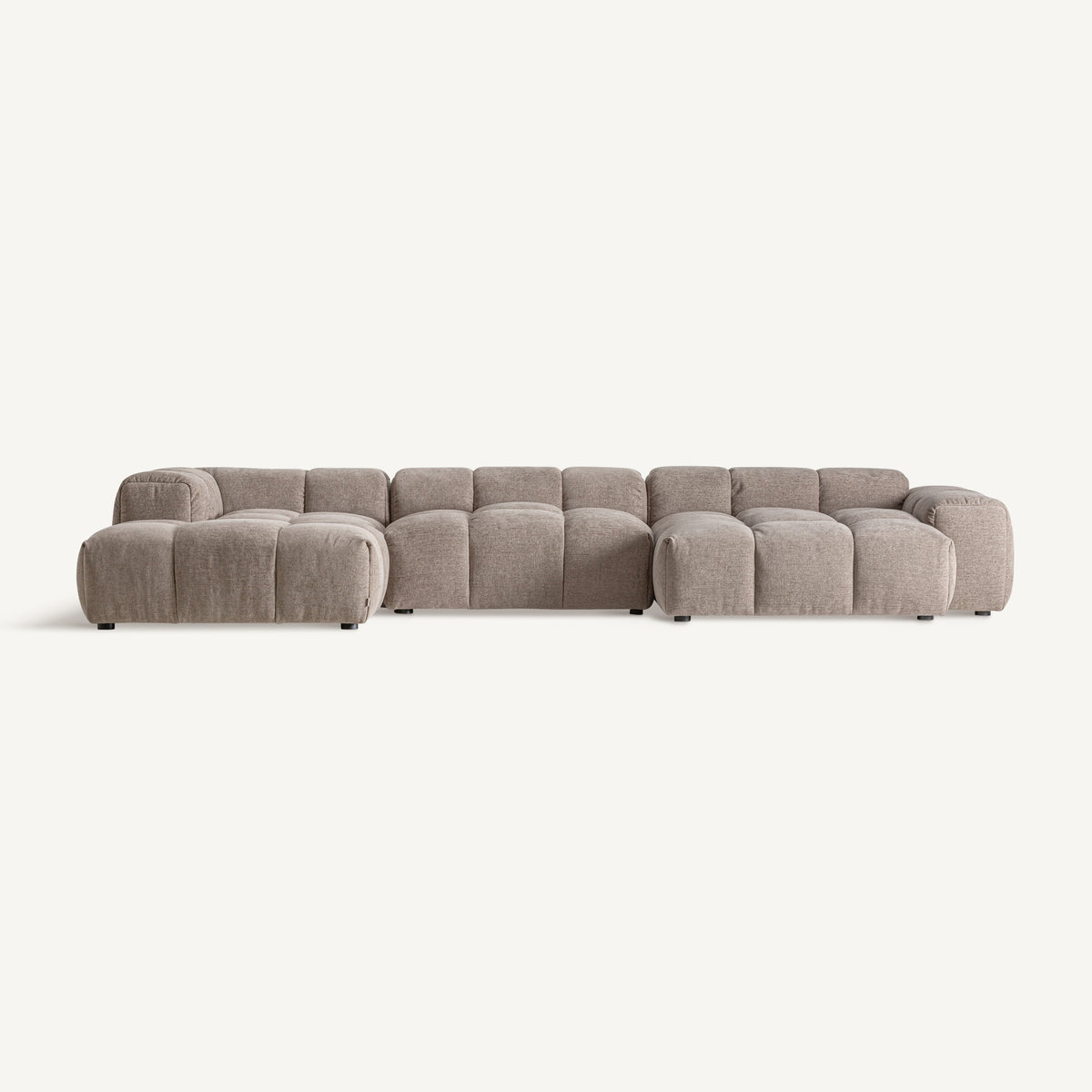 Módulo central de sofá bajo beige Raoued