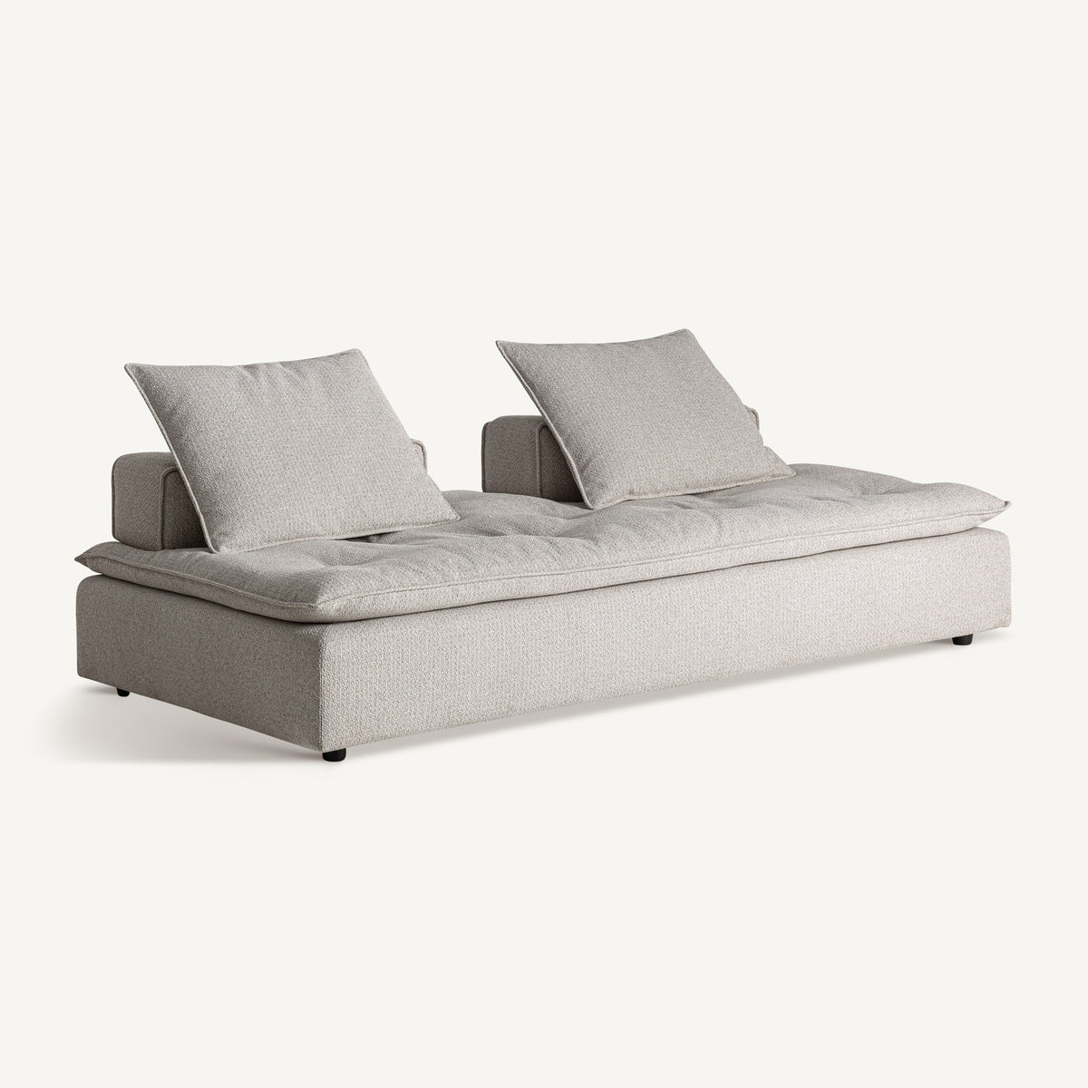 Módulo central de sofá tapizado gris Tavolara