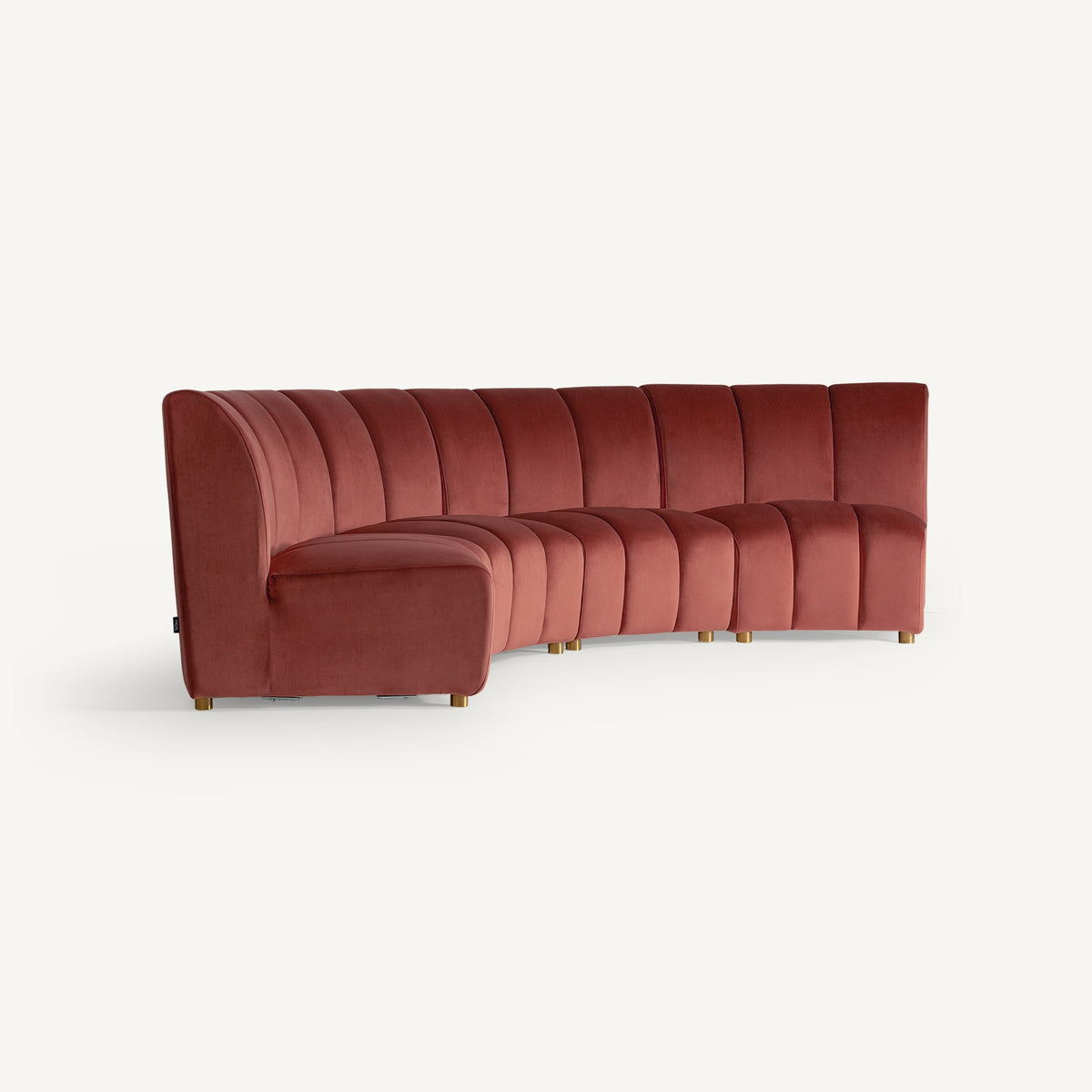 Módulo de sofá de terciopelo rosa Antibes