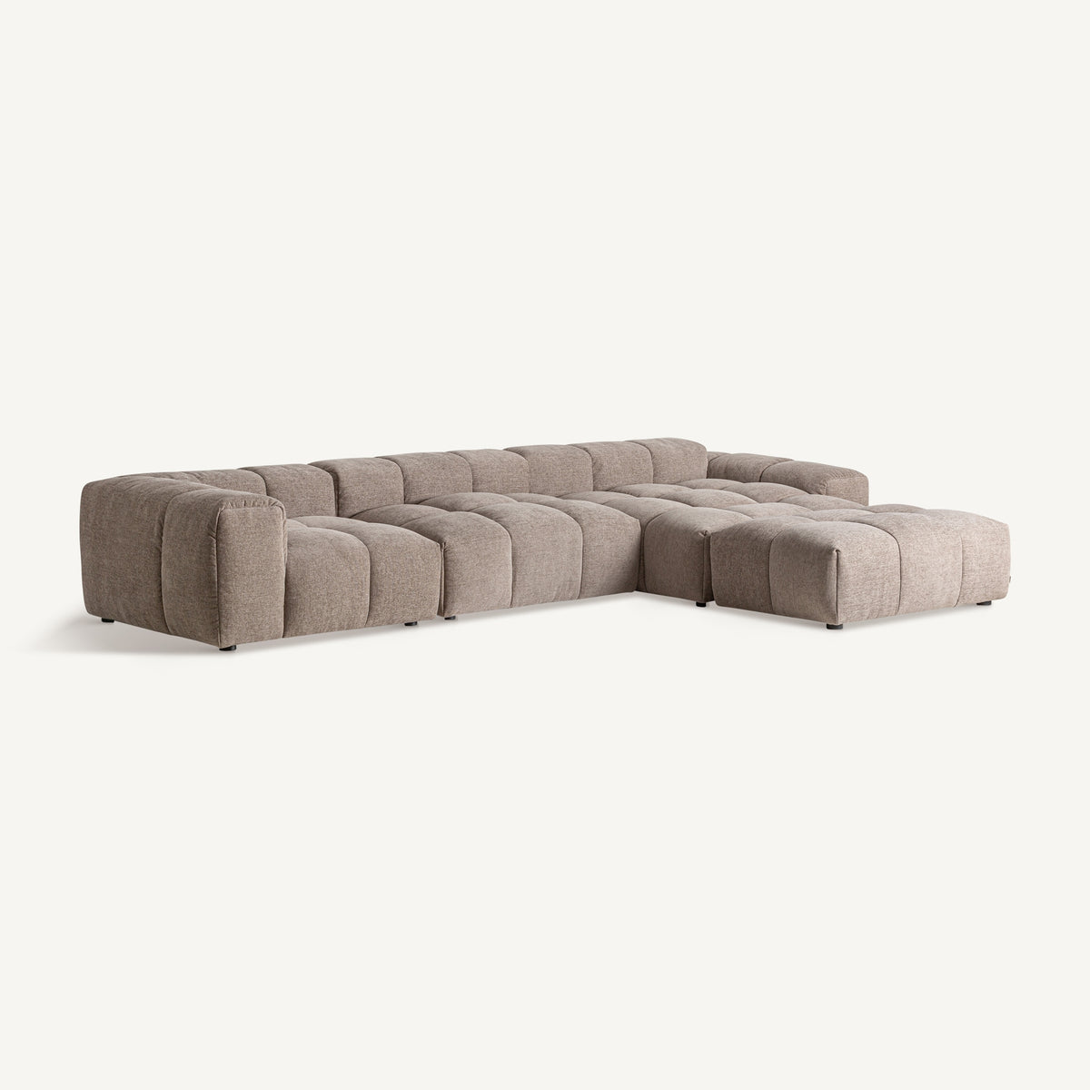 Módulo reposapiés tapizado beige Korčula