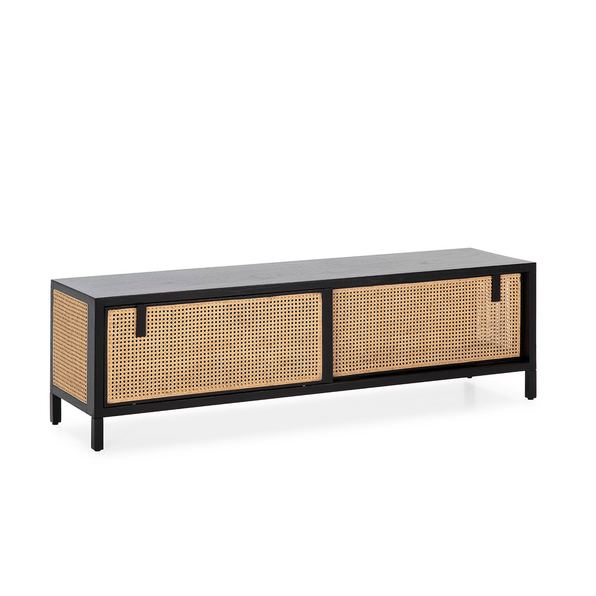Mueble de TV de madera y ratán Canillejas