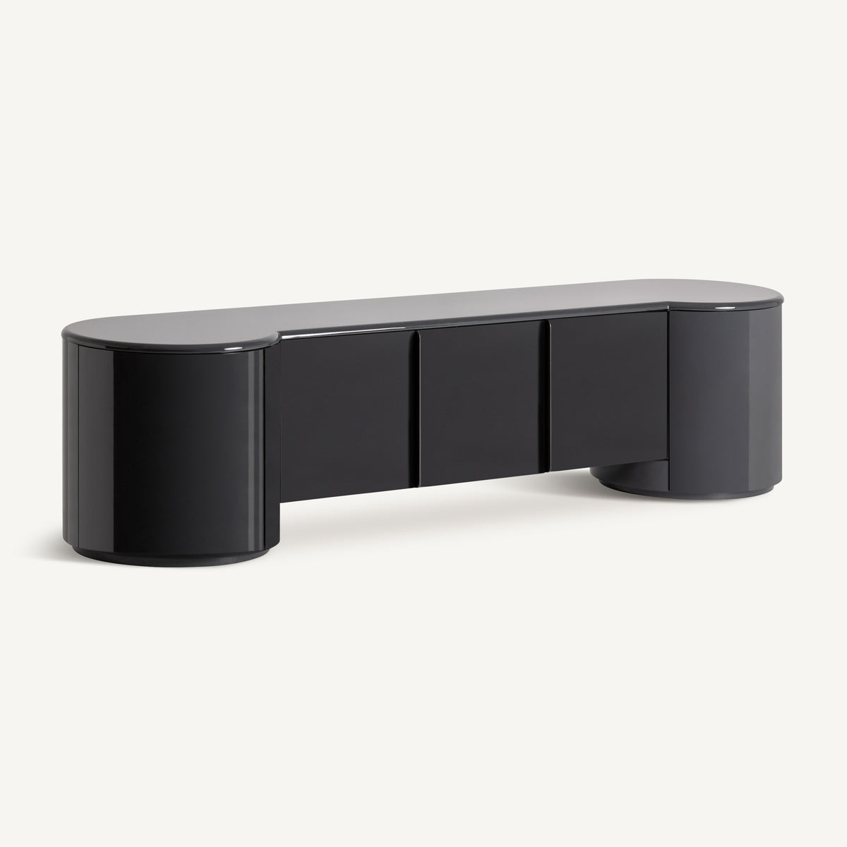 Mueble TV de madera lacada gris Paxos