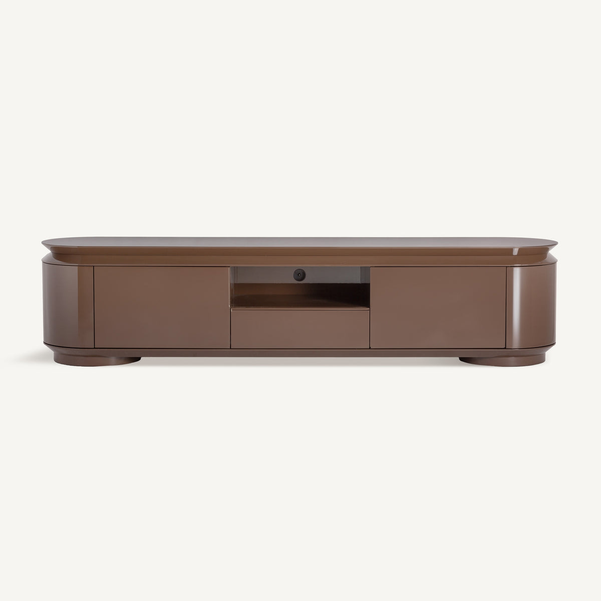 Mueble TV de madera marrón brillo Baleal