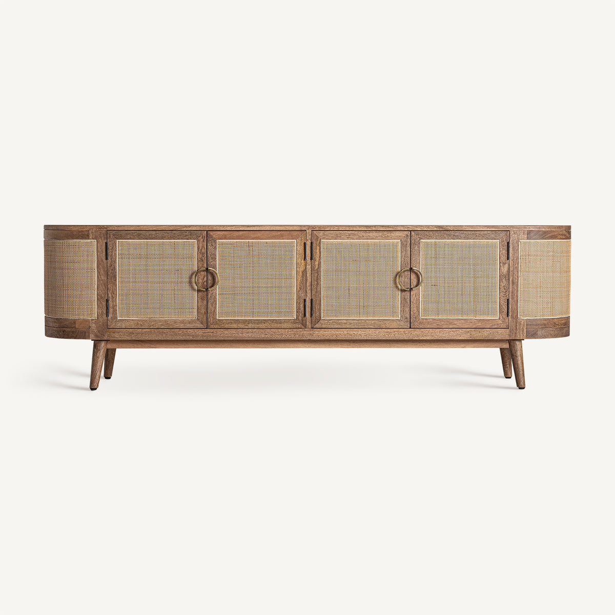 Mueble TV de mango y mimbre Olhão