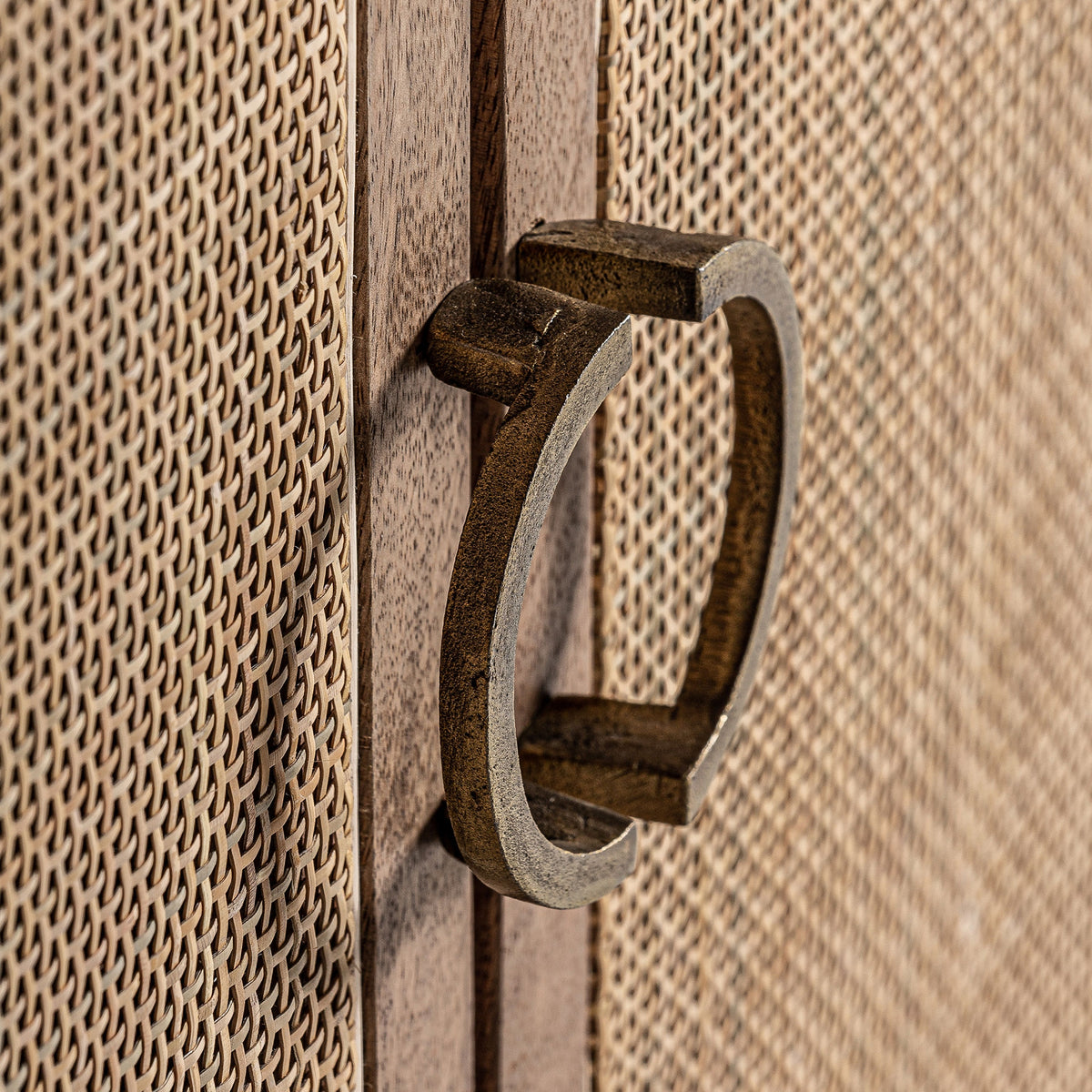 Mueble TV de mango y mimbre Olhão