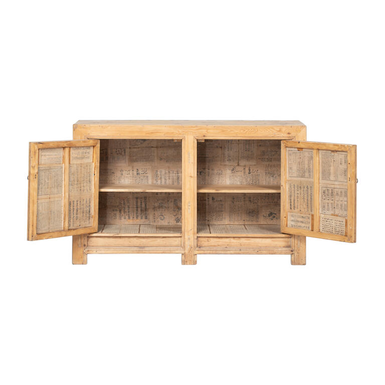 Cómoda antigua multicolor de pino con 2 puertas Baoqing