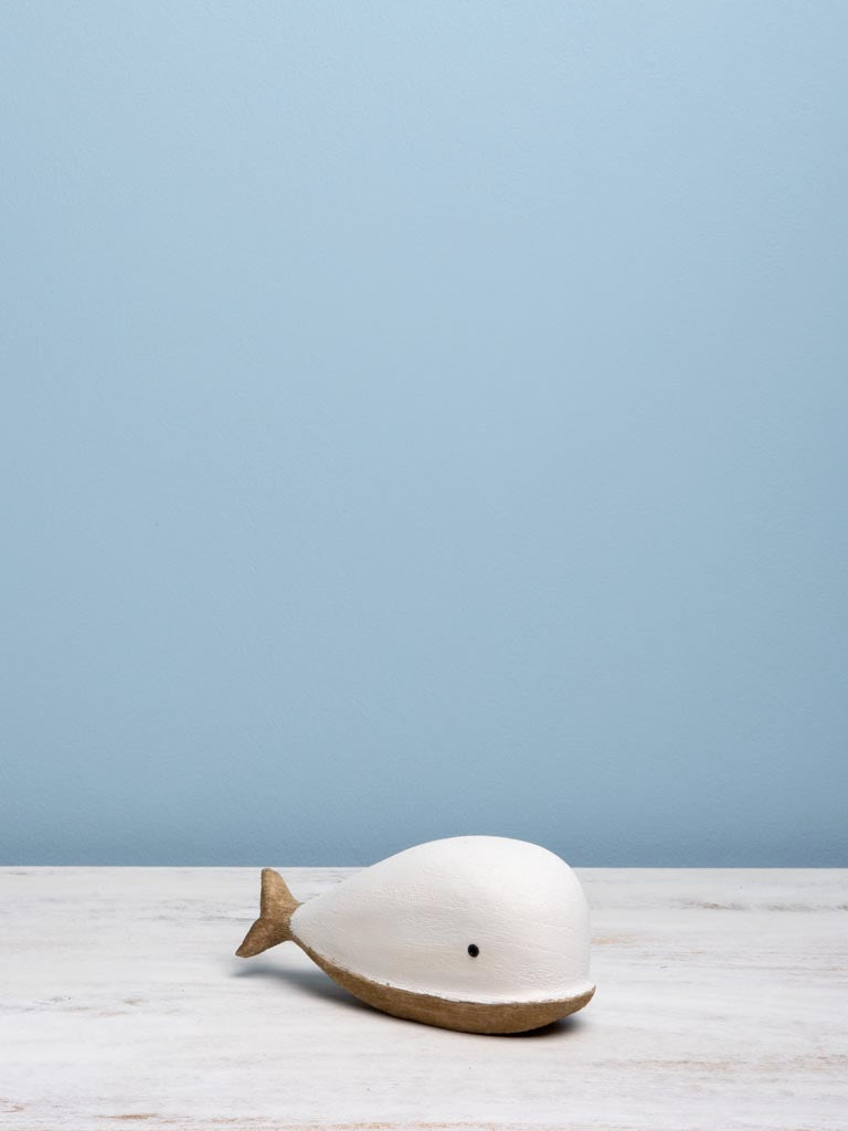 Ballena Blanca de Madera Pequeña