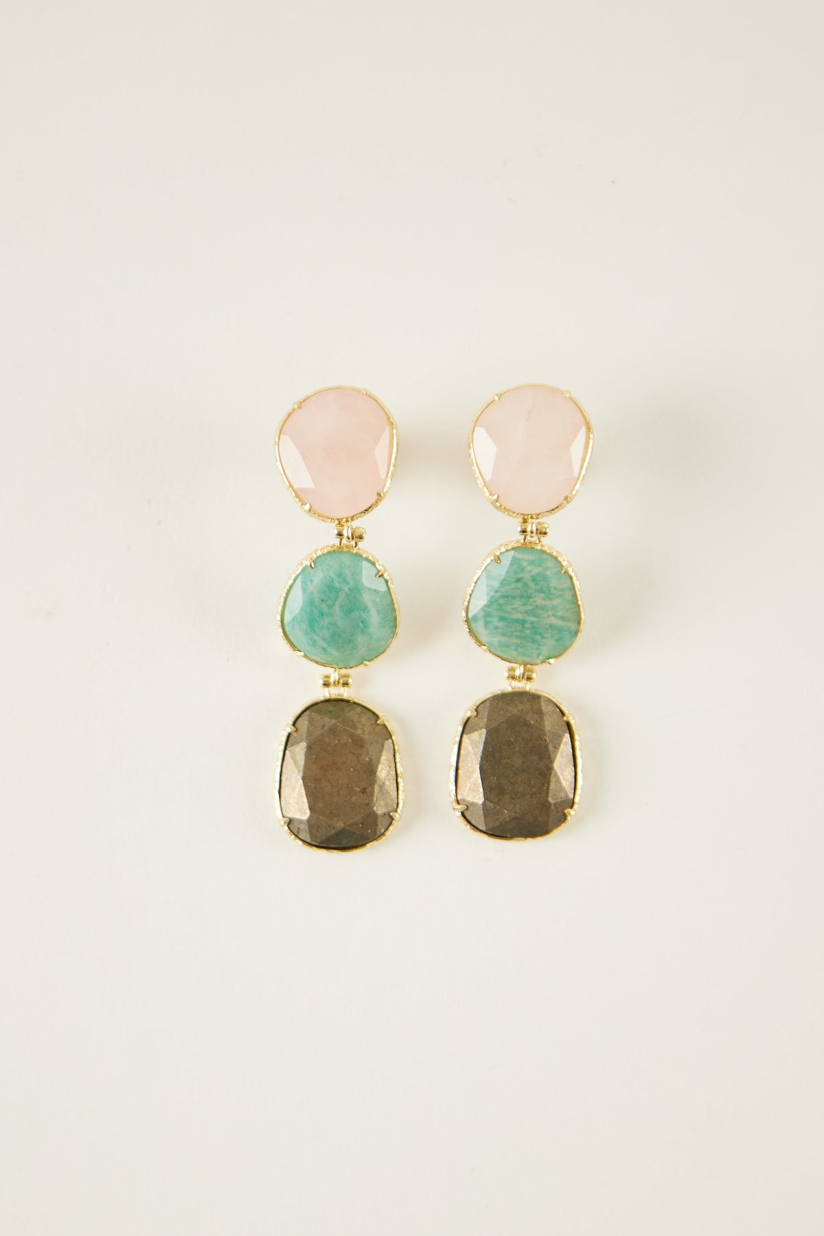 Pendientes de piedras naturales Trío