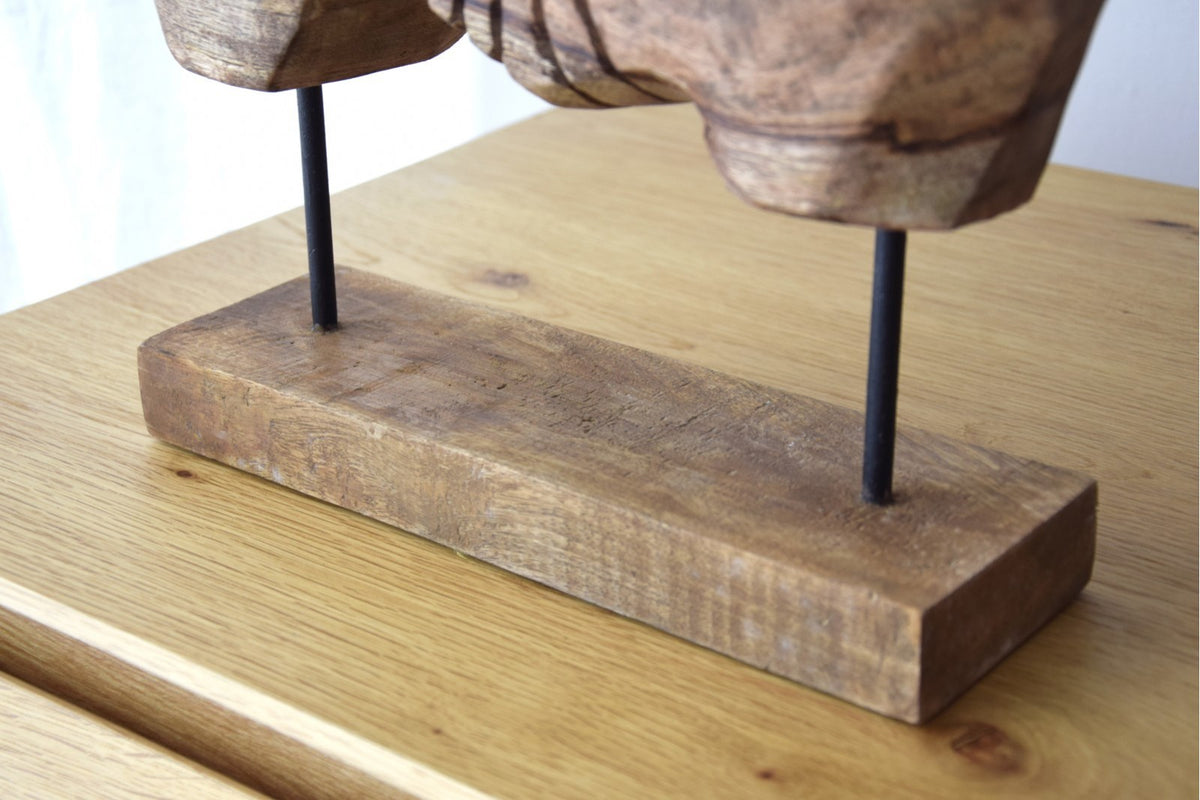 Figura decorativa de caballo de madera II - #pino_y_jacaranda#