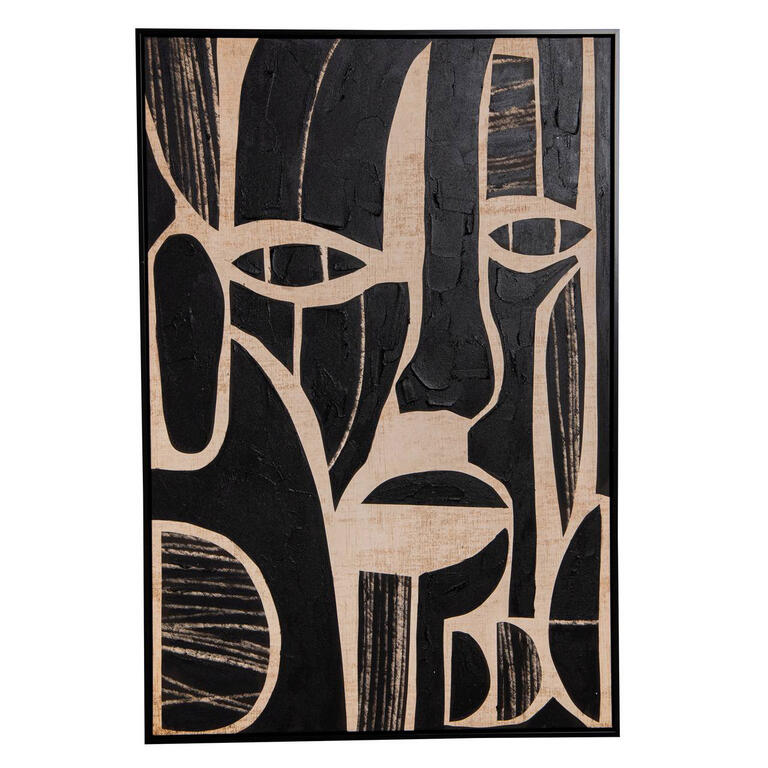 Cuadro Rostro Ébano - #pino_y_jacaranda#