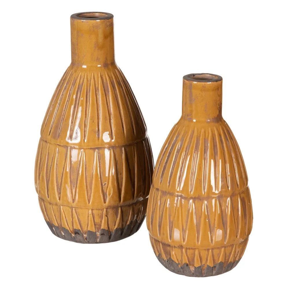 Jarrón Ámbar Artesanal - #pino_y_jacaranda#