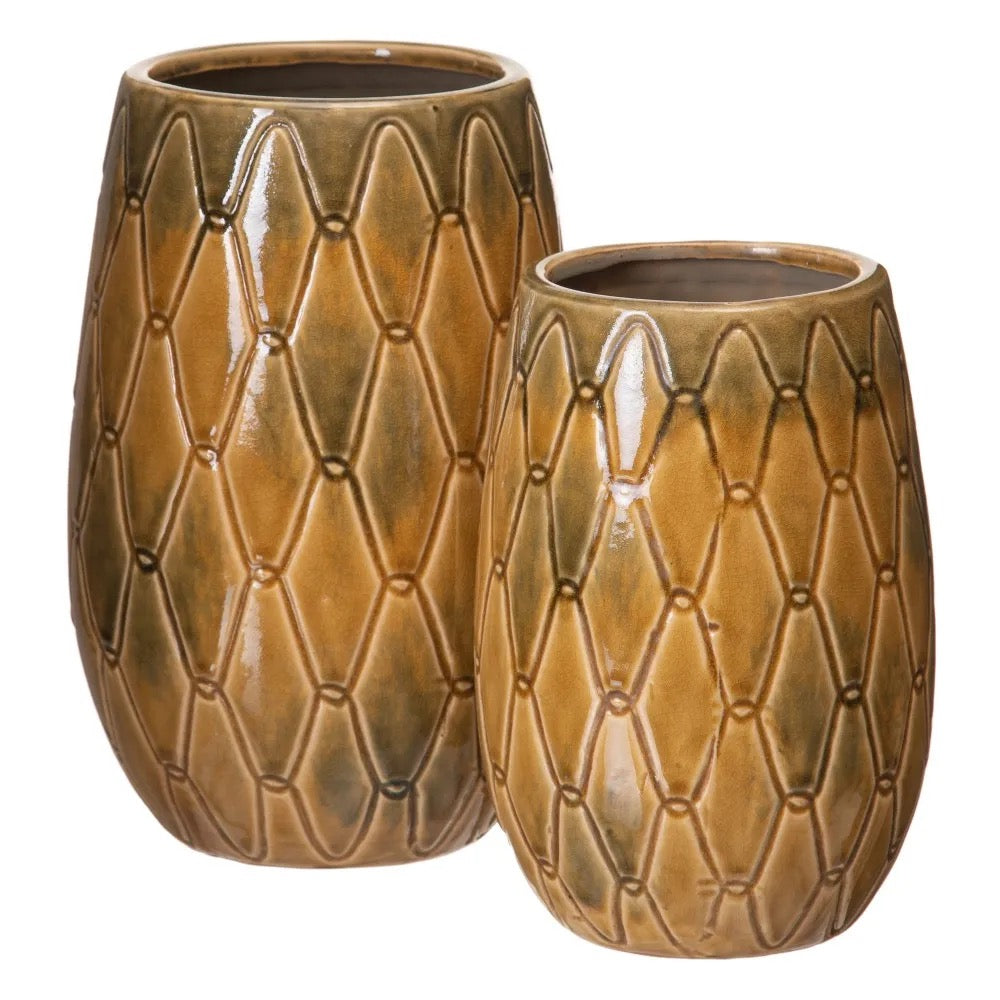 Jarrón Ámbar Artesanal - #pino_y_jacaranda#