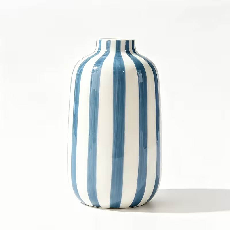 Jarrón de cerámica Blue Stripes - #pino_y_jacaranda#