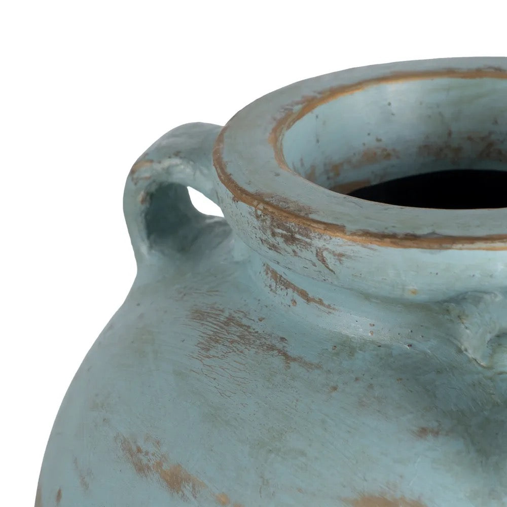 Jarrón Turquesa Terracota - #pino_y_jacaranda#