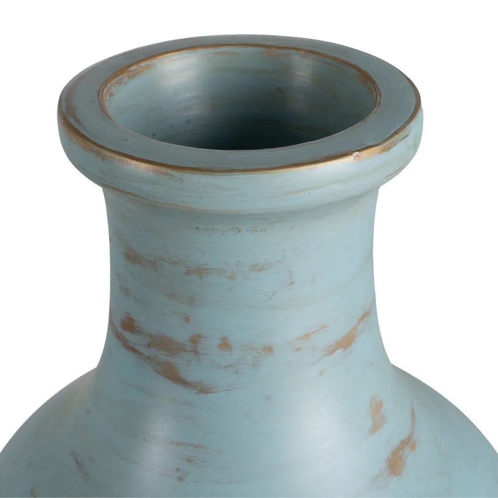 Jarrón Turquesa Terracota - #pino_y_jacaranda#