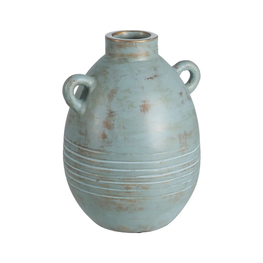 Jarrón Turquesa Terracota - #pino_y_jacaranda#
