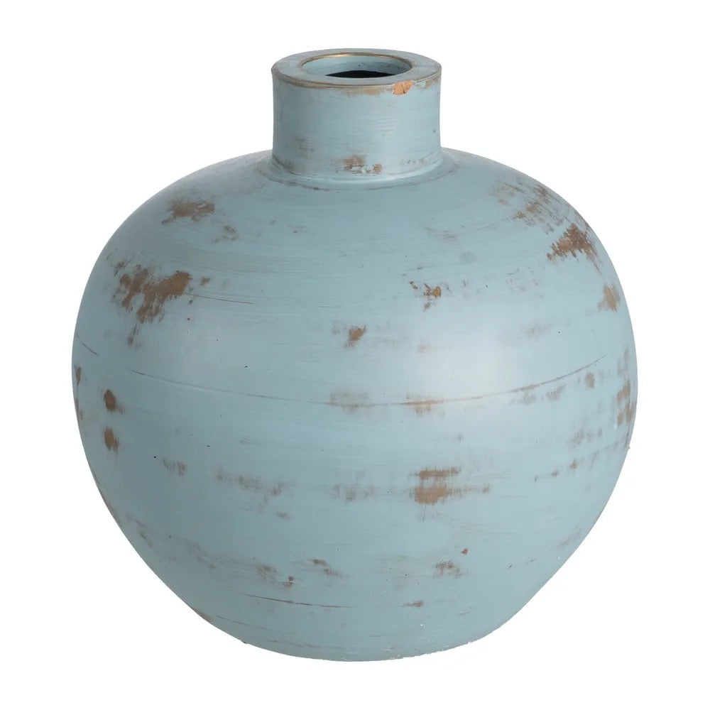 Jarrón Turquesa Terracota - #pino_y_jacaranda#