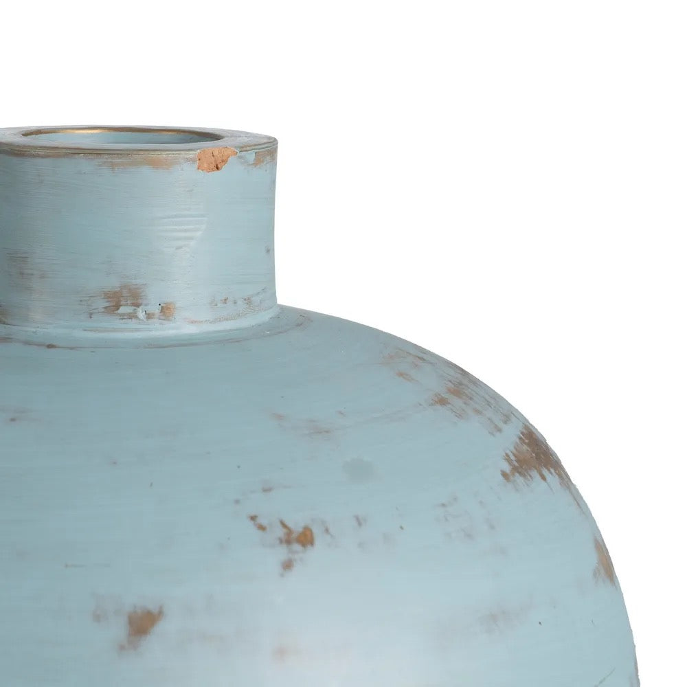 Jarrón Turquesa Terracota - #pino_y_jacaranda#