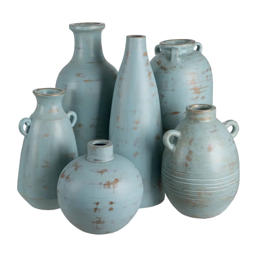 Jarrón Turquesa Terracota - #pino_y_jacaranda#