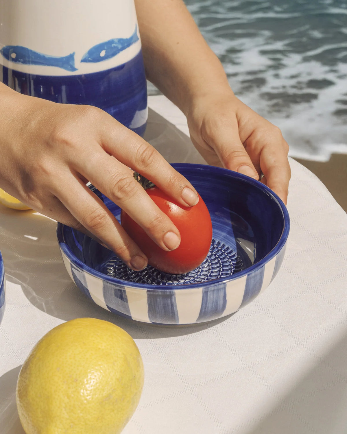 Plato Rallador de Cerámica Costa Azul - #pino_y_jacaranda#