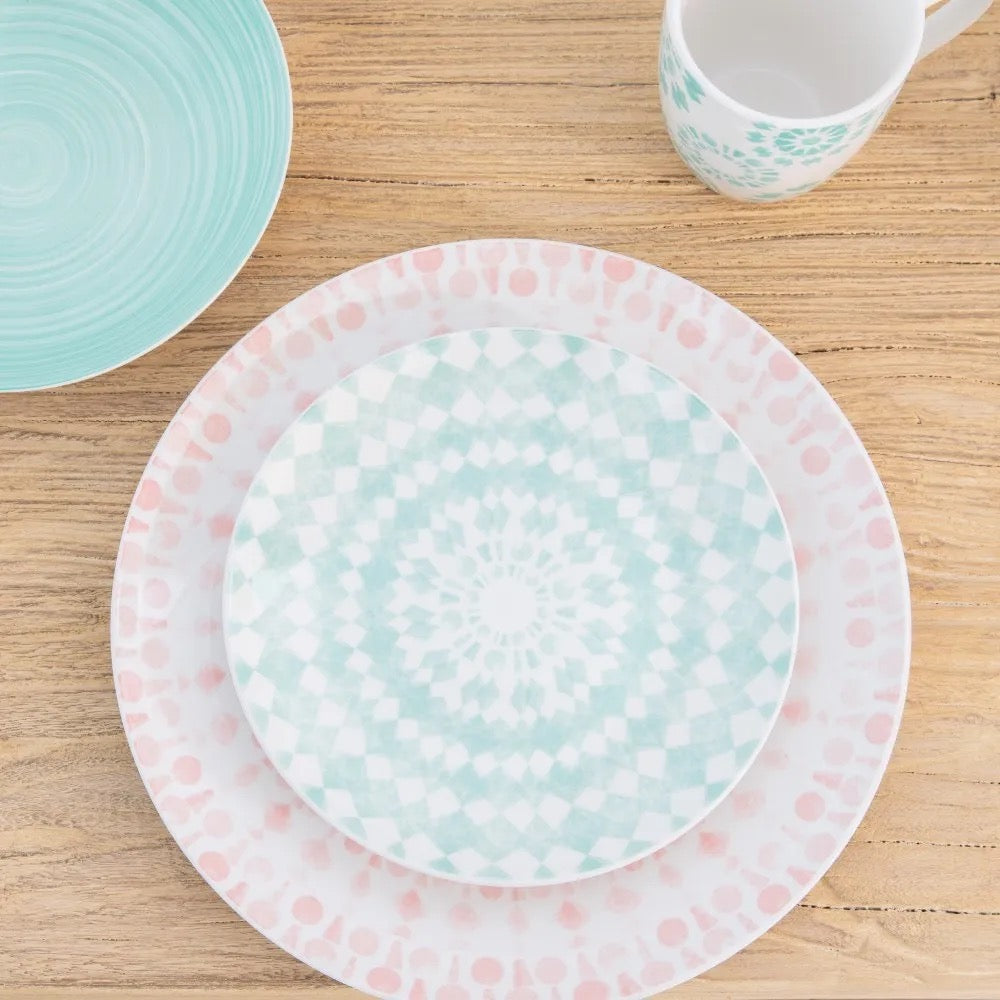 Vajilla de 18 Piezas Porcelana Blush Elegance - #pino_y_jacaranda#