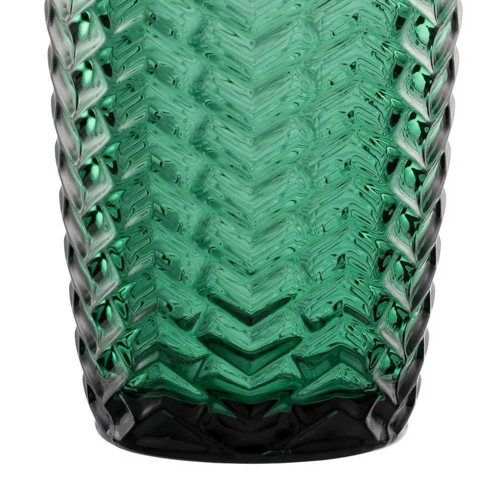 Set de 6 Vasos Esmeralda Relieve Chevron - #pino_y_jacaranda#