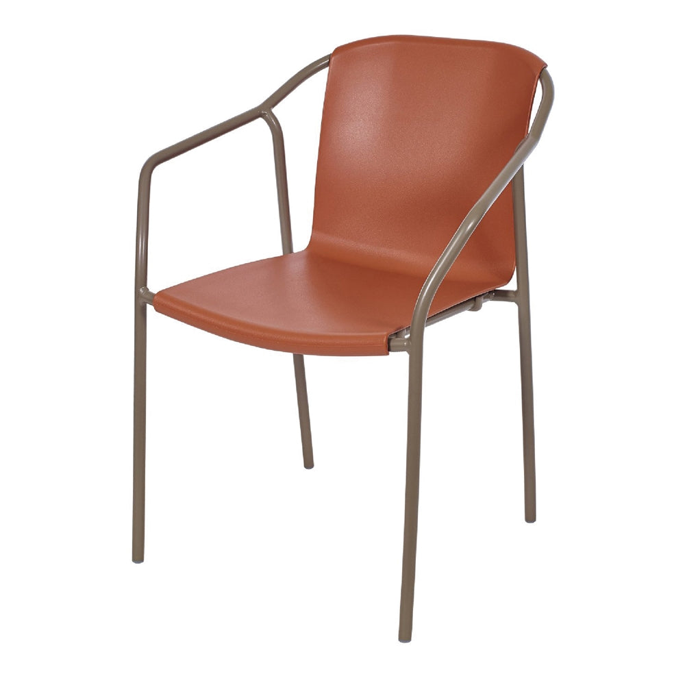 Set de 2 sillas de exterior de aluminio con brazos Amancio