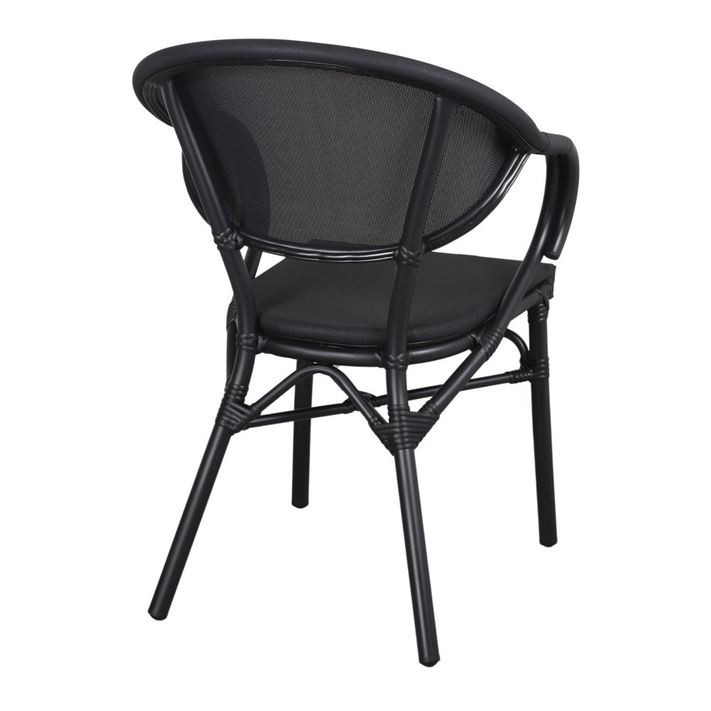 Set de 2 sillas de exterior de aluminio negro Minerva