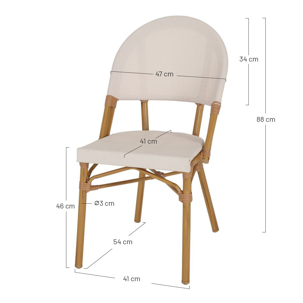 Set de 2 sillas de exterior de aluminio Nerea