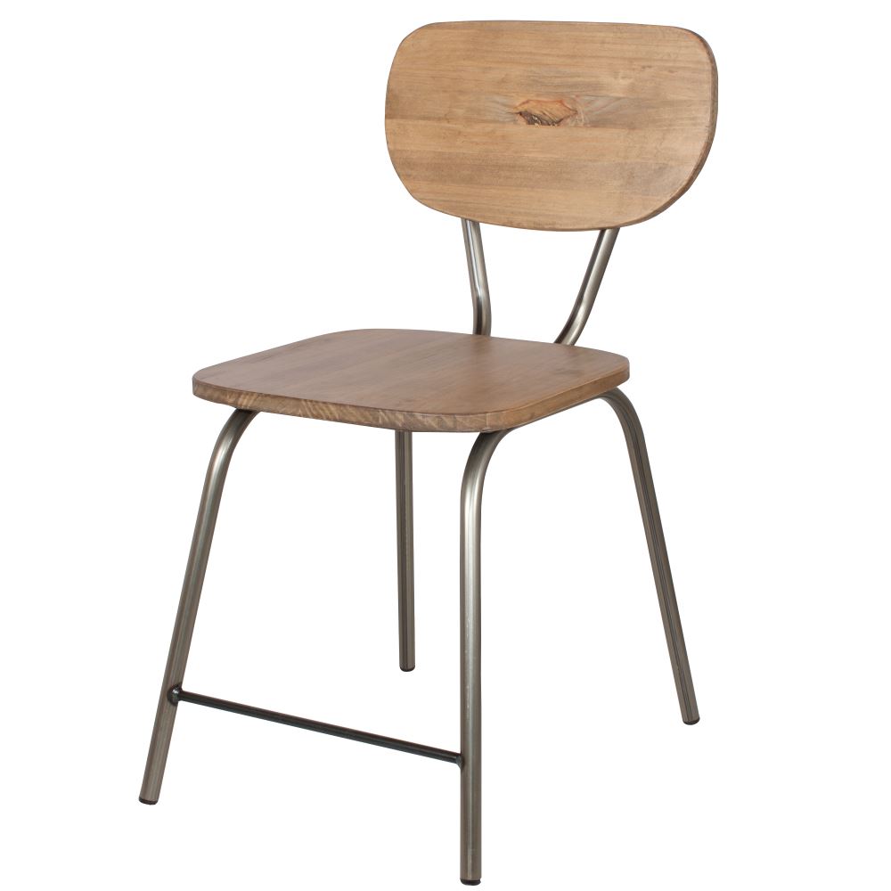 Set de 2 sillas de hierro y madera de pino Arturo