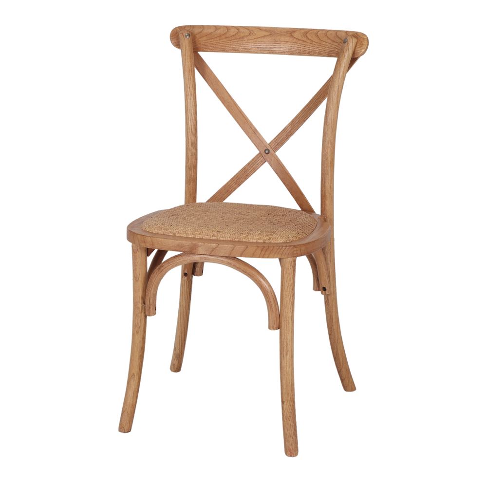 Set de 2 sillas de madera con asiento trenzado Vincent