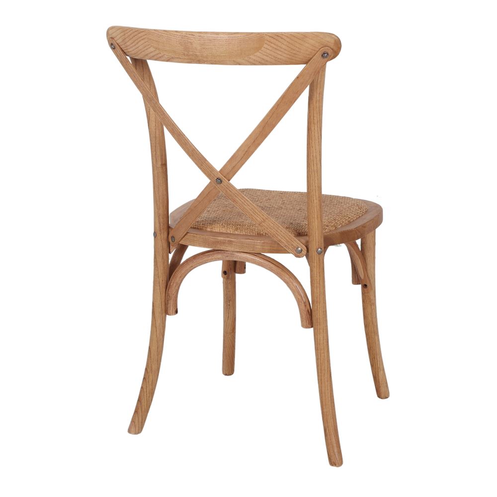 Set de 2 sillas de madera con asiento trenzado Vincent