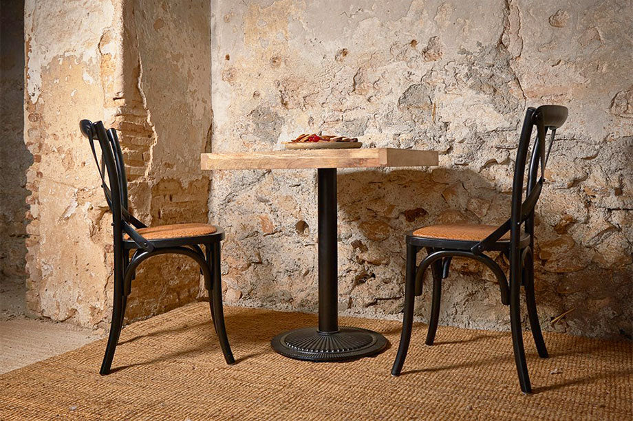 Set de 2 sillas de madera con asiento trenzado Vincent