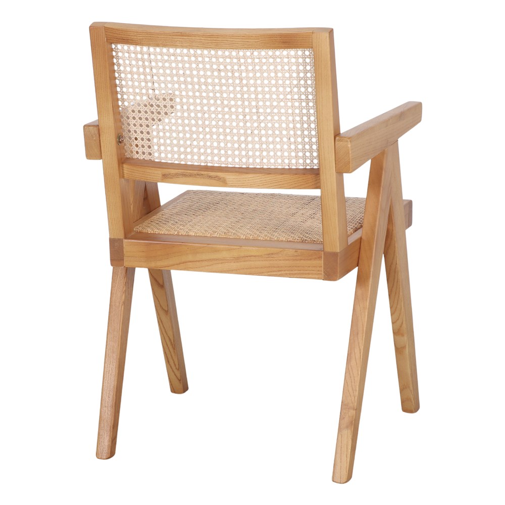 Set de 2 sillas de olmo y rejilla con brazos Iker