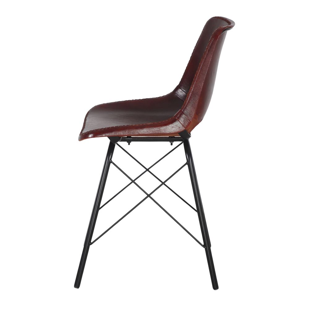 Set de 2 sillas de piel marrón oscuro Luara