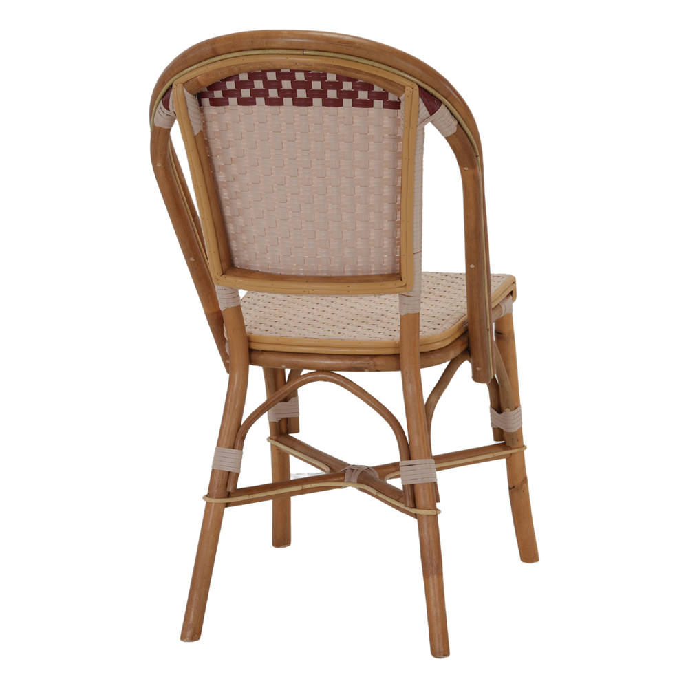 Set de 2 sillas de ratán burdeos y beige Rosaura