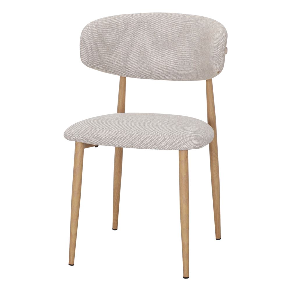 Set de 2 sillas tapizadas con patas efecto roble Caleb