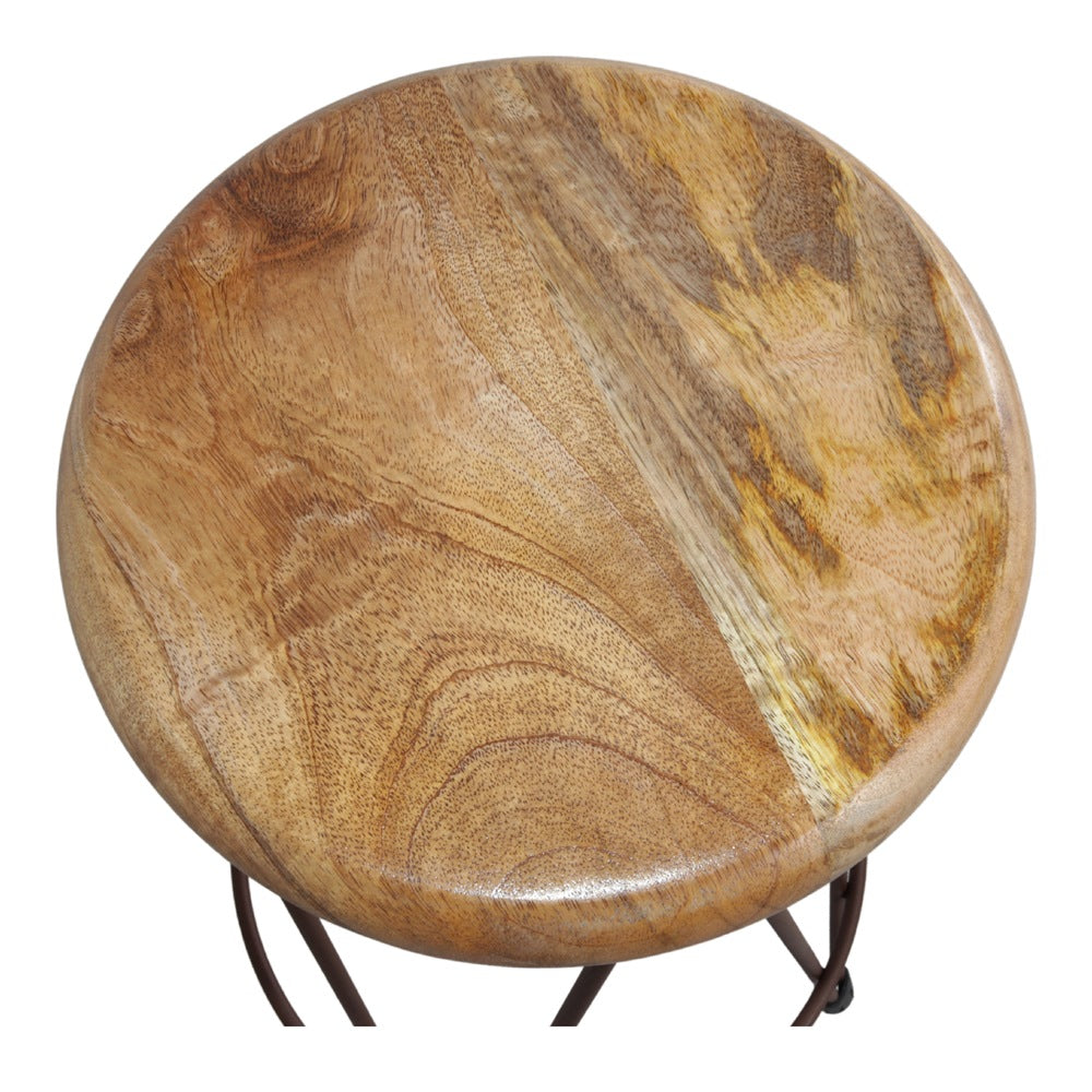 Set de 2 taburetes altos de acero y madera Alda