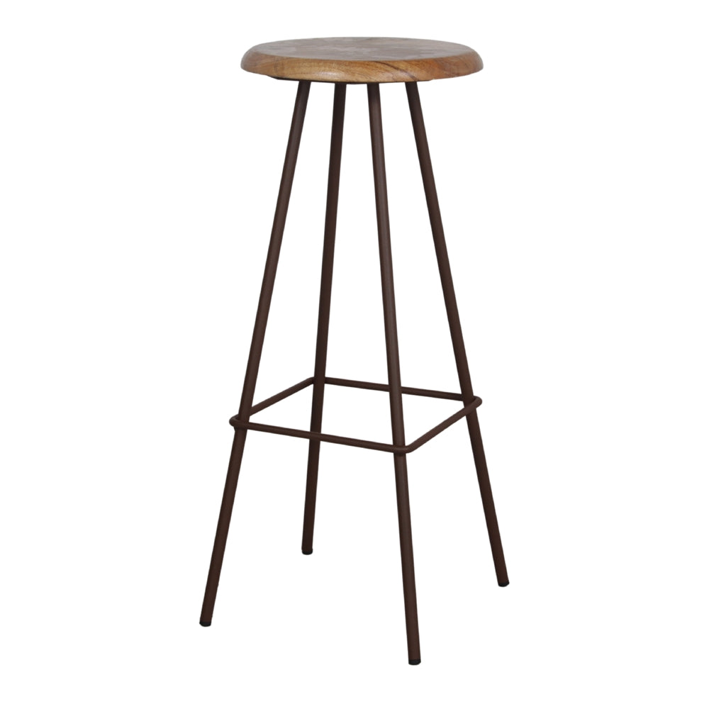 Set de 2 taburetes altos de metal y madera Azucena