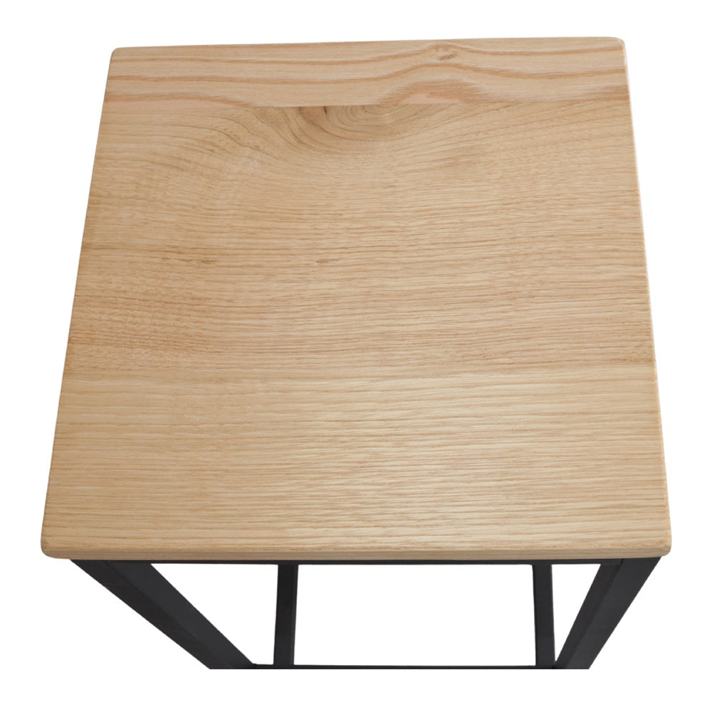 Set de 2 taburetes altos de metal y madera Castor