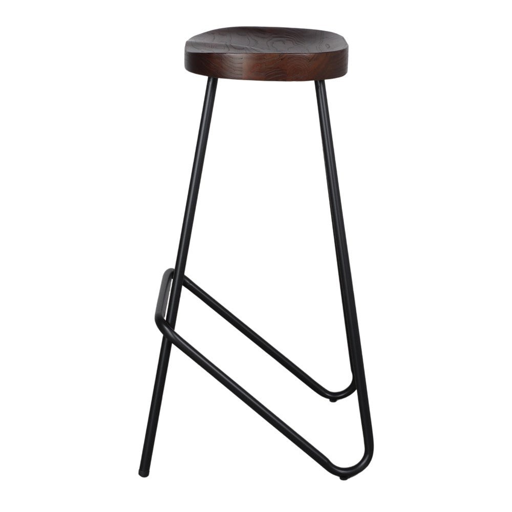 Set de 2 taburetes altos de metal y madera Tureis